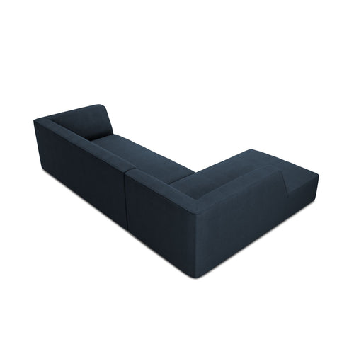 Cosmopolitan Design - Modulaire hoekbank links Siena 4-zits, structurele stof marineblauw - 180x273x69cm