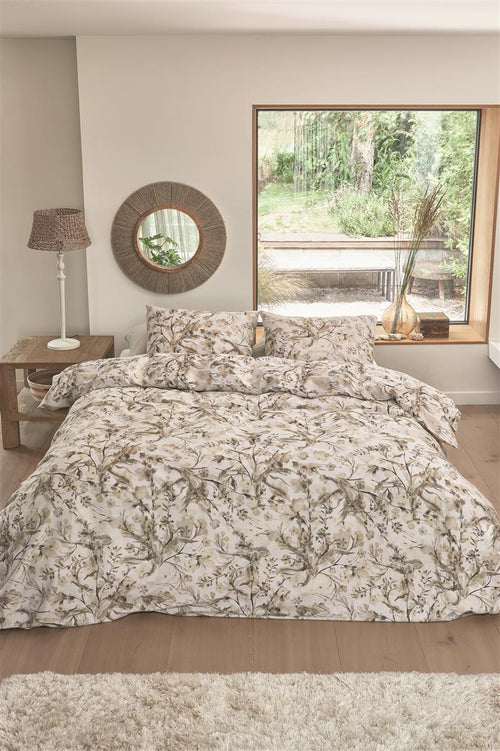 Riviera Maison dekbedovertrek Blushing Blooms - 260x200/220 cm - zand - vtwonen shop