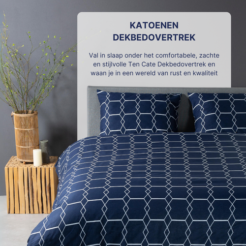 Katoenen Dekbedovertrek - Graphic Navy