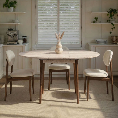 Calicosy - Ronde uitschuifbare eettafel KLARA - 100x100x75 cm