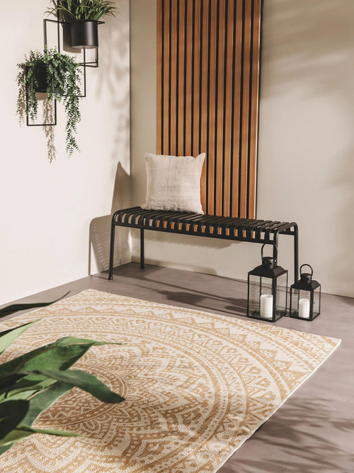 benuta binnen- en buitenkleed Cleo - créme/beige - 240x340 cm