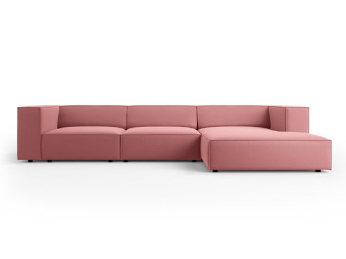 Cosmopolitan Design rechter hoekbank Arendal 4-zits, flueel, zalm - 166x284x70cm