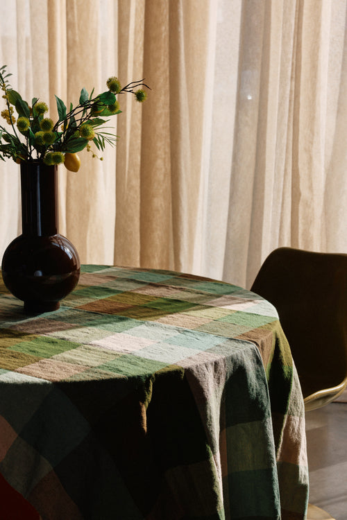 HKLIVING geruit tafelkleed Vida  – mint/olive - vtwonen shop