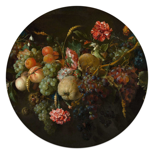 Reinders glasschilderij De Heem - Guirlande van vruchten - Ø 50cm