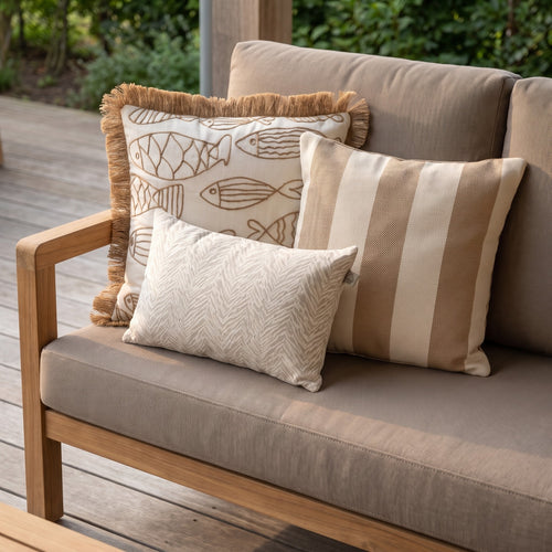 KUSSENSET - 3-delig - Dune Catch - 45x45 cm, 30x50 cm - inclusief binnenkussens - beige, wit