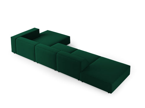 Cosmopolitan Design rechter hoekbank Arendal 5-zits, flueel, flessengroen - 166x341x70cm