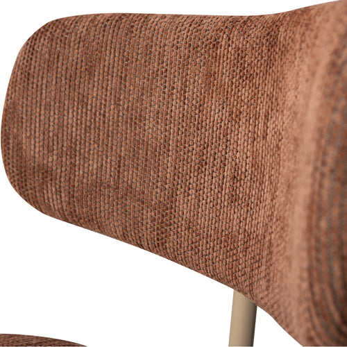 WOOOD eetkamerstoelen Travis - Polyester - Bruin - Set van 2