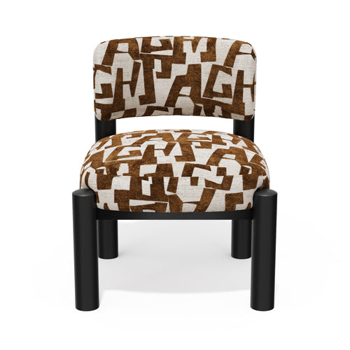 Premium Interiors - Fauteuil ELY - stof met textuur en patroon karamel 60.5cm