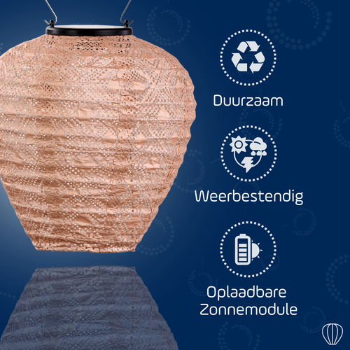 Lumiz solar lampion - mosaic balloon - 20 cm - roze - vtwonen shop