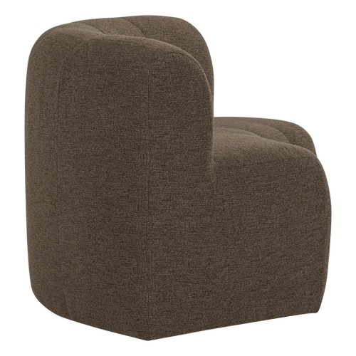 WOOOD eetbank halfronde hoek rug Mojo Base - Bouclé - Bruin - 83x152x76
