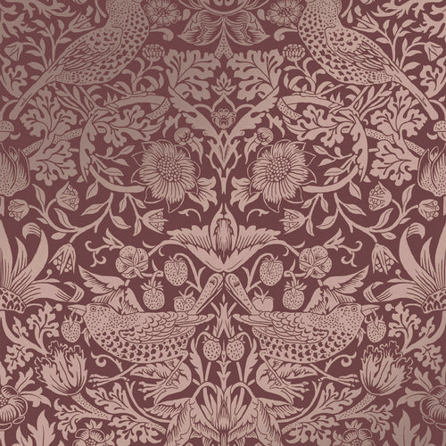 William Morris at Home vliesbehang Strawberry Thief Fibrous Burgundy - vtwonen shop