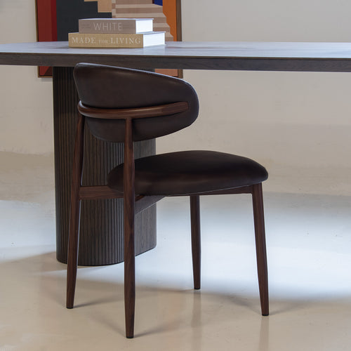 Giga Meubel Eetkamerstoel Alexia - Donkerbruin/Walnoot - PU Leer - Set van 2 - vtwonen shop