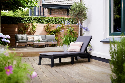 Keter Mallorca Ligbed - inclusief kussen - 187.5x58x29cm - Antraciet