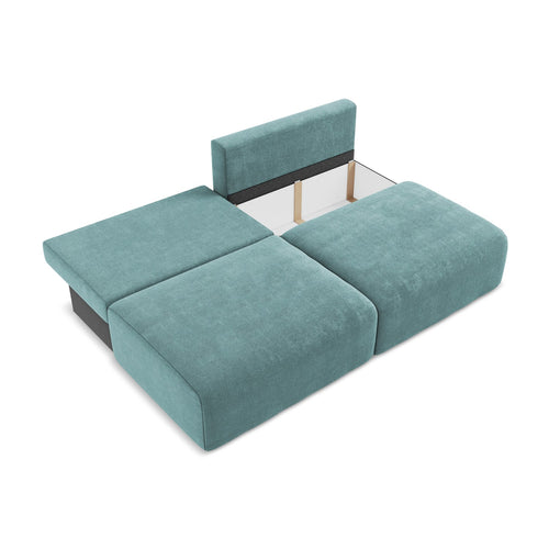 LaMiaSofa 3-zits slaapbank Ostia - chenille stof - jeans - 216x102x79