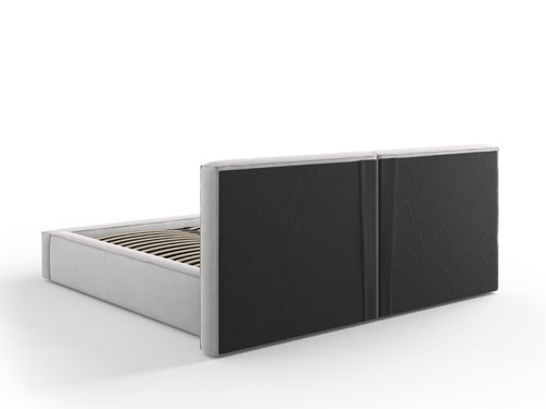Micadoni Opbergbed met hoofdeinde Jodie 180x200cm, structurele stof, lichtgrijs - 228x234x108cm