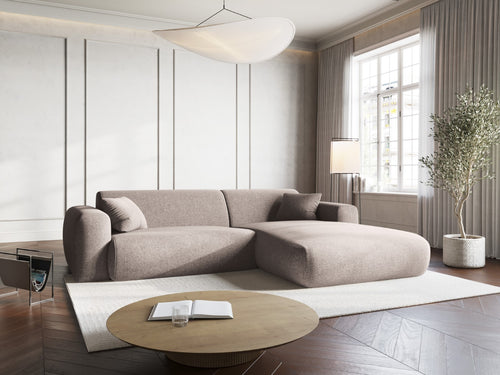 Cosmopolitan Design rechter hoekbank Nolio 4-zits, chenille, beige - 170x235x72cm