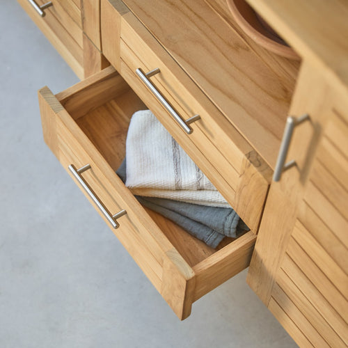 Tikamoon Massief teakhouten badmeubel 165 cm - Naturel - vtwonen shop