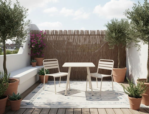 MaximaVida metalen vierkante tuintafel Max 80 x 80 cm ivoor - vtwonen shop