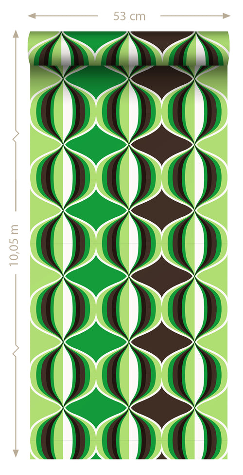 Sanders & Sanders behang grafisch motief groen - 53 cm x 10.05 m - 935230