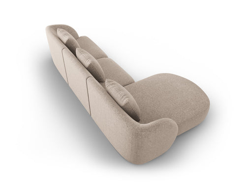 Cosmopolitan Design linker hoekbank Tulum 4-zits, chenille, beige - 156x255x70cm