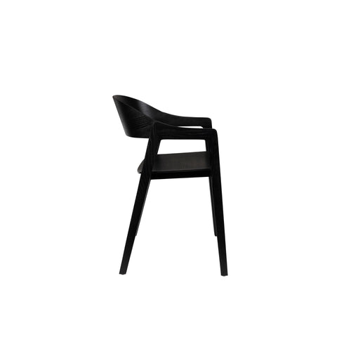 Dutchbone Westlake Eetkamerstoelen armleuning Zwart - Set van 2 - vtwonen shop
