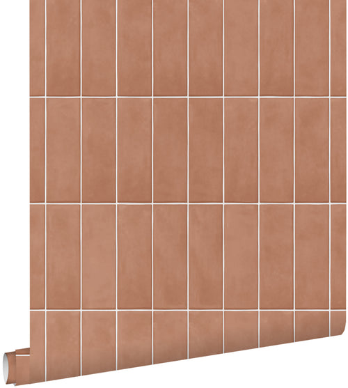 ESTAhome behang tegelmotief terracotta - 50 x 900 cm - 131538 - vtwonen shop
