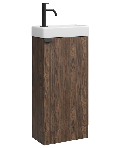 Badplaats Toiletmeubel Orion 40 x 22 cm – Walnoot Bruin – Fonteinmeubel met Wastafel