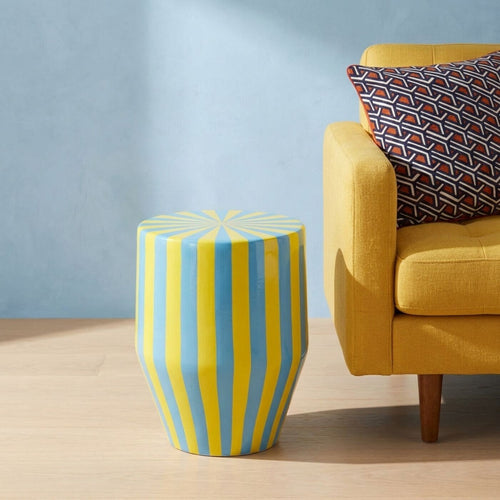 Kare Design Bijzettafel Candy Ø30cm blauw en geel