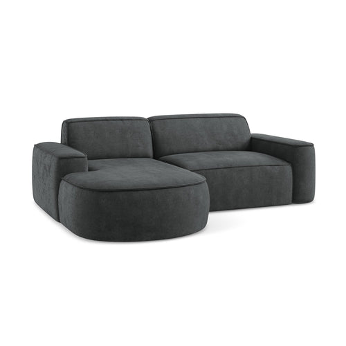 LaMiaSofa hoekbank links Melissa - chenille stof - donkergrijs - 224x166x70