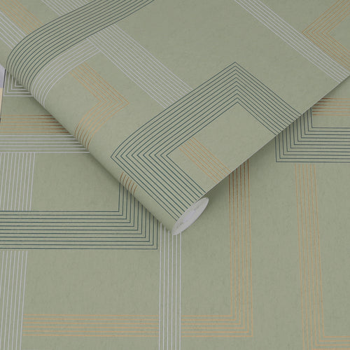 Graham & Brown Vliesbehang - Entwine Sage - Groen