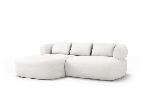 Micadoni linker hoekbank Jenny 5-zits, chenille lichtbeige - 145x200x73cm