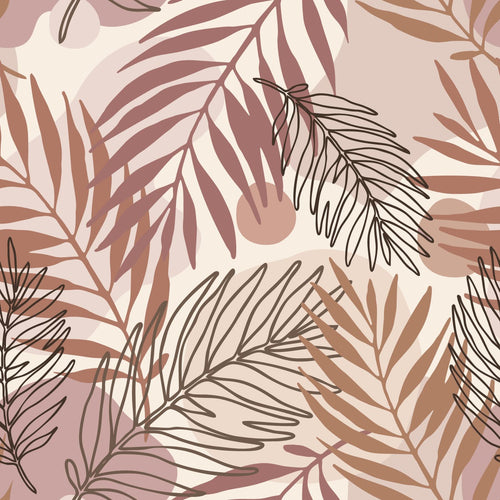 ESTAhome behang bladeren beige en oudroze - 50 x 900 cm - 139821 - vtwonen shop