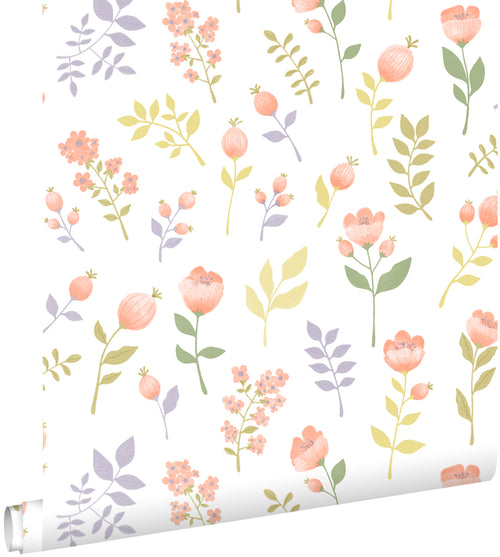 ESTAhome behang bloemen pastelkleuren - 50 x 900 cm - 139976 - vtwonen shop