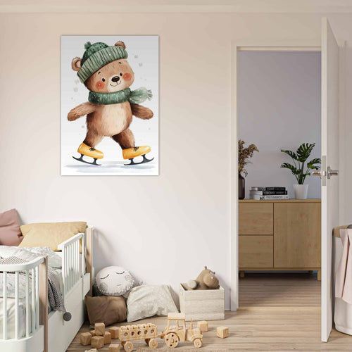 Artfulprints  Schaatsende beer   poster 70x100 cm - vtwonen shop