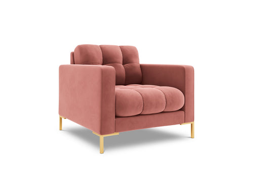 Cosmopolitan Design Fauteuil Bali flueel, roze - 96x87x75cm