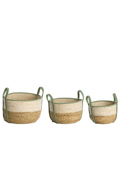 Light & Living mand KINSALE - Ø33x23cm - bruin - Set van 3