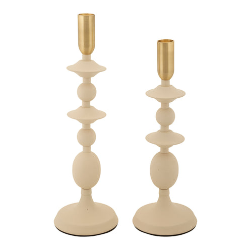 Mauro Ferretti kaarsenhouder - set van 2 - crème/goud