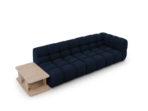 Cosmopolitan Design linker modulaire bank Sky 4-zits, flueel, koningsblauw - 102x297x70cm