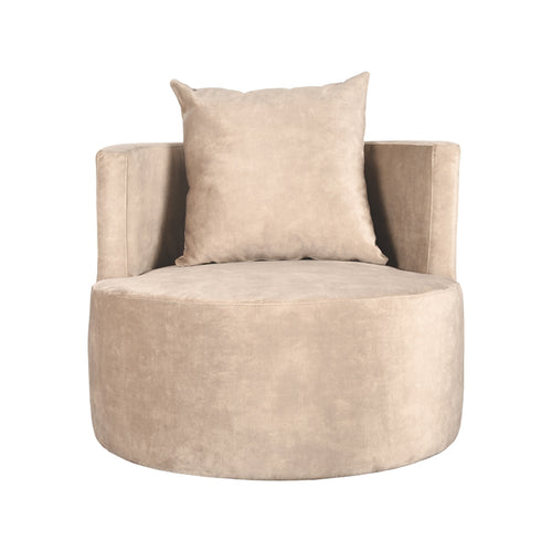LABEL51 Fauteuil Evy - Zand Velvet - 90x90x75cm - vtwonen shop