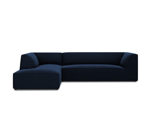 Micadoni linker hoekbank Ruby 4-zits, flueel, koningsblauw - 180x273x69cm