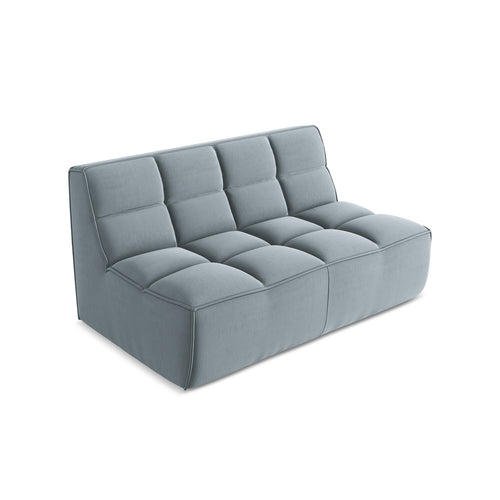 LaMiaSofa Tweezits modulaire bank Belluno - velours - lichtblauw - 160x93x75