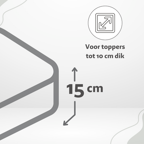 Ten Cate topper hoeslaken - 100% katoensatijn - 140x200 -  grijs