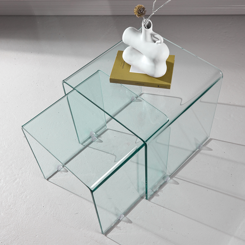 Nest living Cornelis Glazen Bijzettafels  - Set Van 2