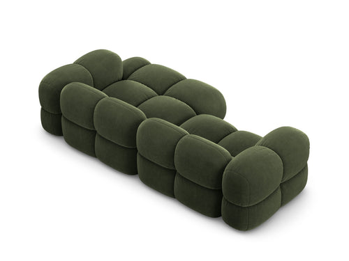 Cosmopolitan Design rechter hoekbank Loretto 3-zits, flueel groente - 147x250x68cm