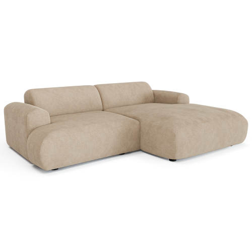Sia Home - Rechthoekige hoekbank MYRA - corduroy beige 266cm