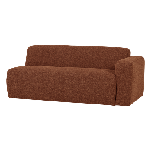 WOOOD 2-zits bank arm rechts Mojo Base - Bouclé - Roestbruin - 74x185x97