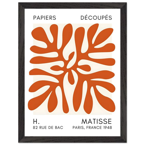 Artfulprints Poster met Lijst Matisse - Deep ocean orange   - 30x40 cm - Oranje