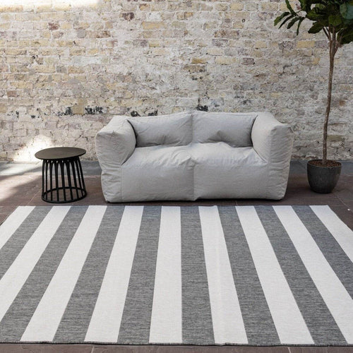 Eva Interior Buitenkleed Stripes Grijs/Wit dubbelzijdig - 200 x 290 cm - vtwonen shop