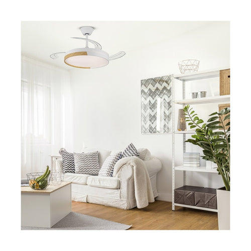 CristalRecord plafondventilator Ecoro - 1 lichts - 106  x 42   cm - wit hout - vtwonen shop