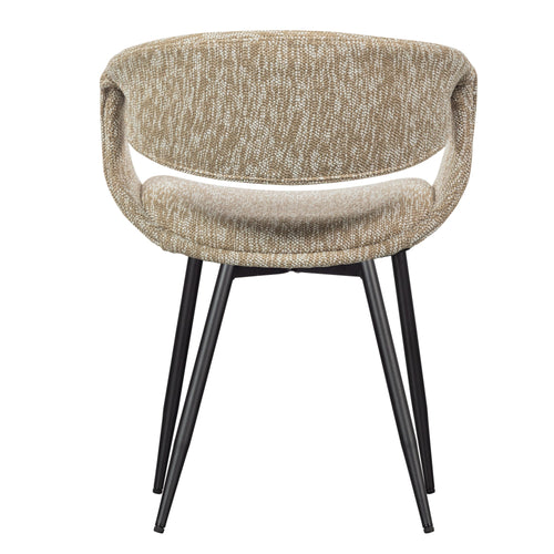 WOOOD eetkamerstoelen met metalen zwarte poot Yossi - Zand - Set van 2